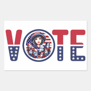 Cat Ladies for Kamala Vote Rectangular Sticker