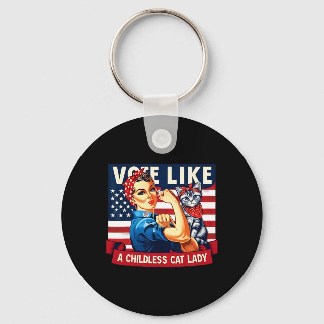 Cat Ladies Is Voting Kamala  Key Ring (Front)