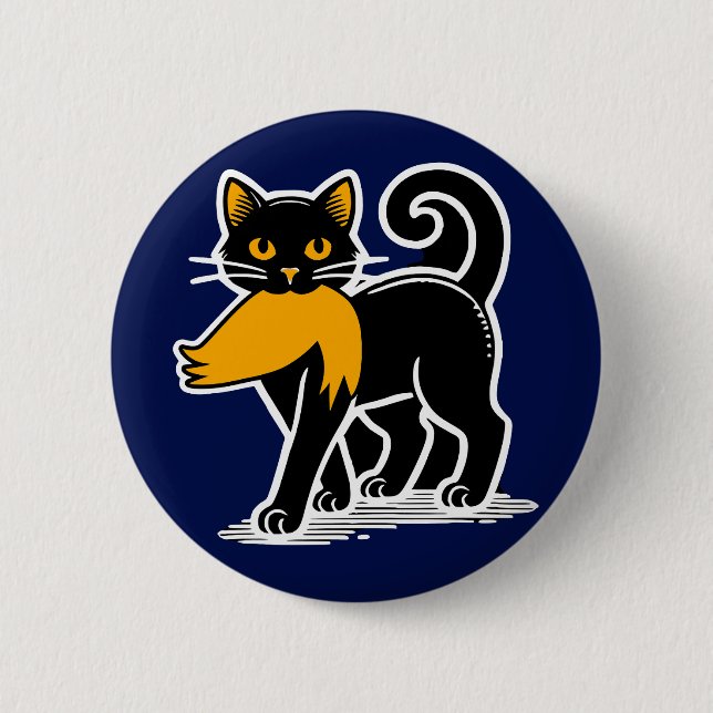 Cat Ladies Kamala | Harris Walz 2024 Blue 6 Cm Round Badge (Front)