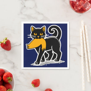 Cat Ladies Kamala   Harris Walz 2024 Blue Napkin