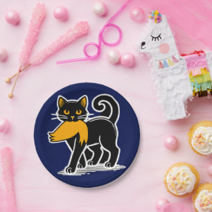 Cat Ladies Kamala   Harris Walz 2024 Blue Paper Plate