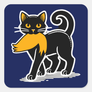 Cat Ladies Kamala Harris Walz 2024 Blue Square Sticker