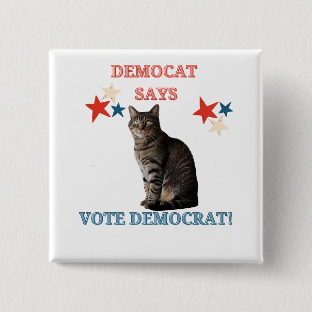 Cat Ladies Pro Democracy 15 Cm Square Badge (Front)