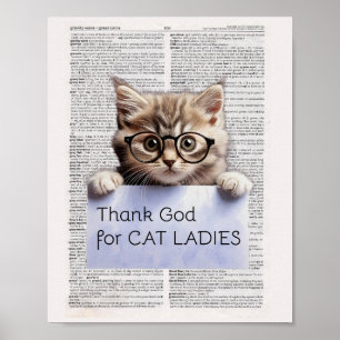 Cat Ladies -Thank God for Cat Ladies Poster