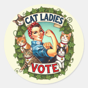 Cat Ladies Vote                                    Classic Round Sticker