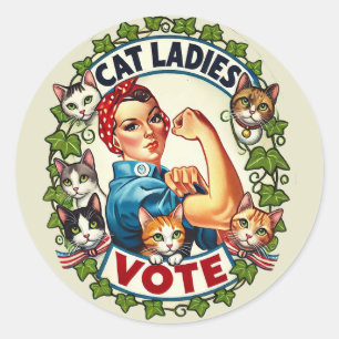 Cat Ladies Vote                                    Classic Round Sticker