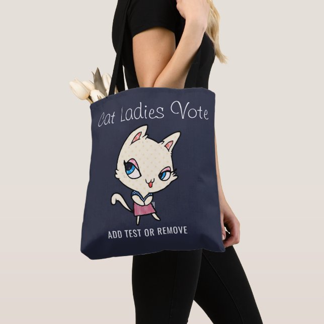Cat Ladies Vote Funny Script Chic Cute Feminist Tote Bag (Close Up)