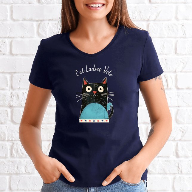 Cat Ladies Vote Script Feminist Rustic Cute Bold T-Shirt (Creator Uploaded)
