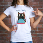 Cat Ladies Vote Script Rustic Bold Cute Feminist T-Shirt<br><div class="desc">“Cat ladies vote”. Stand proud and share your support for Kamala Harris with this cute, fun, graphic patriotic, t-shirt. A cute rustic country cat illustration in black, red, white and turquoise blue and navy blue handwritten script typography overlay a white or other colour background shirt. Prove Vance wrong, proudly celebrate...</div>