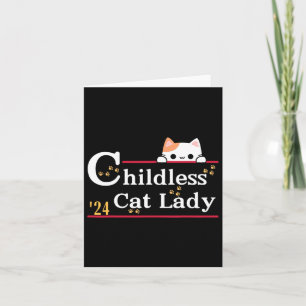 Cat Lady 2024 Funny Political Elections Democrat 3 Card