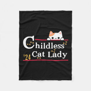 Cat Lady 2024 Funny Political Elections Democrat 3 Fleece Blanket