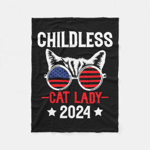 Cat Lady 2024 Funny Political Elections Democrat 5 Fleece Blanket