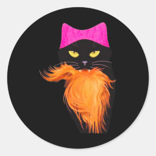 Cat Lady Against Orange Felon 2024 Halloween Tee  Classic Round Sticker