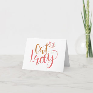 Cat Lady Blank Greeting  Card