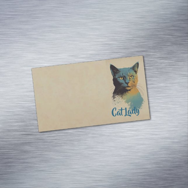 Cat Lady Business Card Magnet (In Situ)
