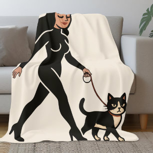 Cat Lady Cutie Tuxedo Cat   Cats Mum Graphic Bone Fleece Blanket