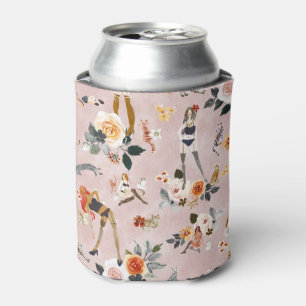 CAT LADY FLORAL Blush Can Cooler