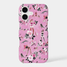 CAT LADY FLORAL Hot Pink