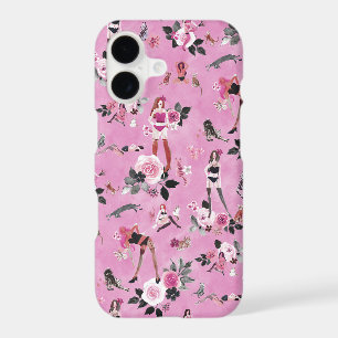 CAT LADY FLORAL Hot Pink