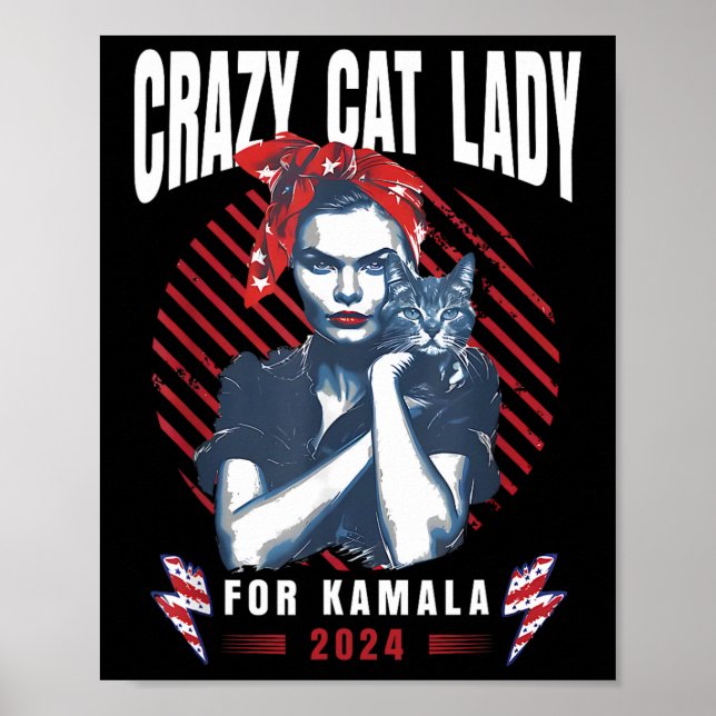 Cat Lady For Kamala Childless Cat Lady Kamala Harr Poster (Front)