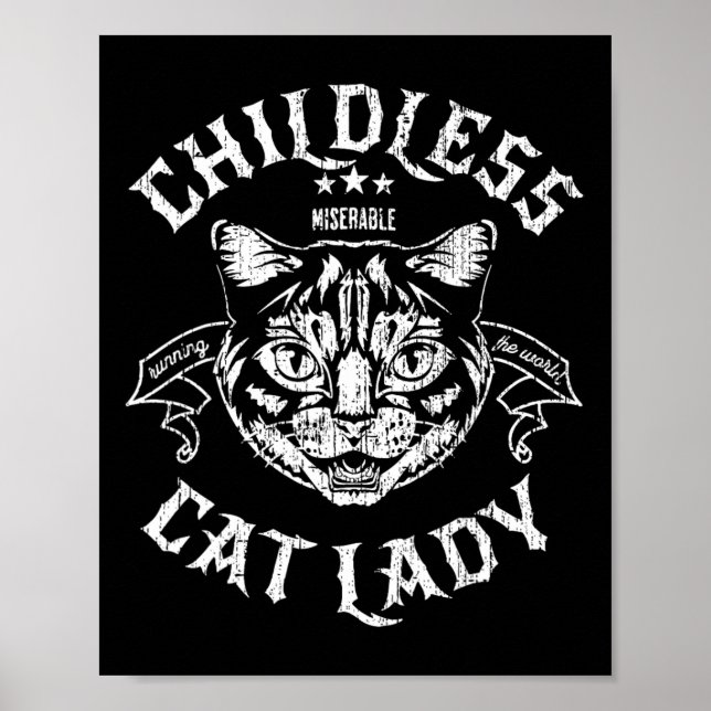 Cat Lady For Kamala Harris 2024 Feminist Voting  Poster (Front)