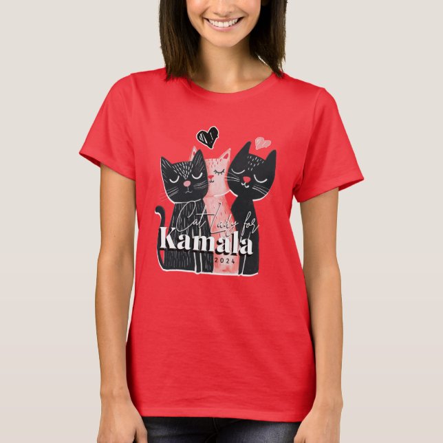 Cat Lady for Kamala Harris 2024 T-Shirt (Front)