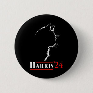 Cat Lady For Kamala Harris President Biden 24 6 Cm Round Badge