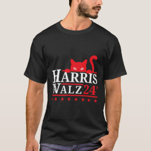 Cat Lady For Kamala Harris Tim Walz Vp 2024  T-Shirt