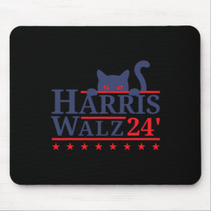 Cat Lady For Kamala Harris Tim WAlzheimer 2024  Mouse Mat