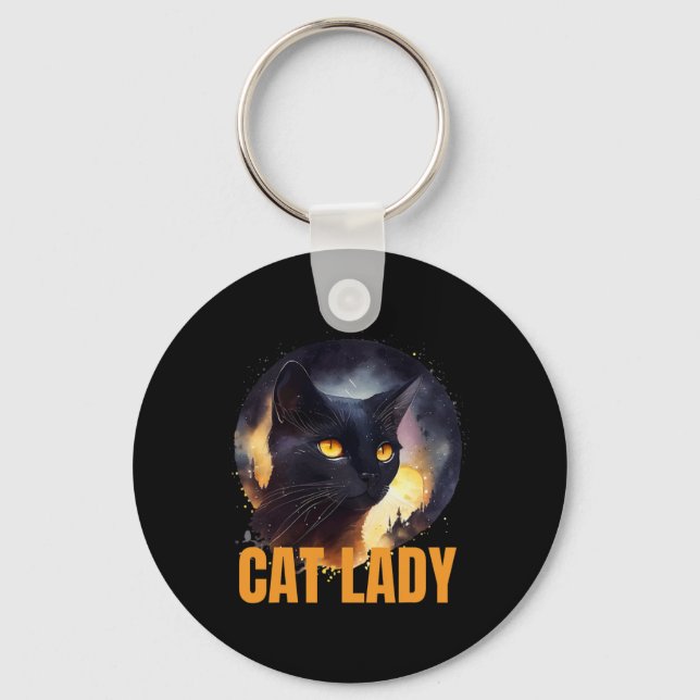 Cat Lady For Kamala Harris Unique Design  Key Ring (Front)