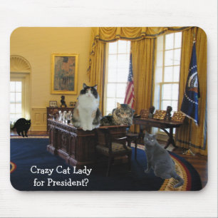Cat Lady for President Mouse Mat