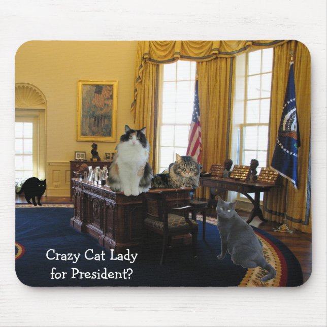 Cat Lady for President Mouse Mat (Front)