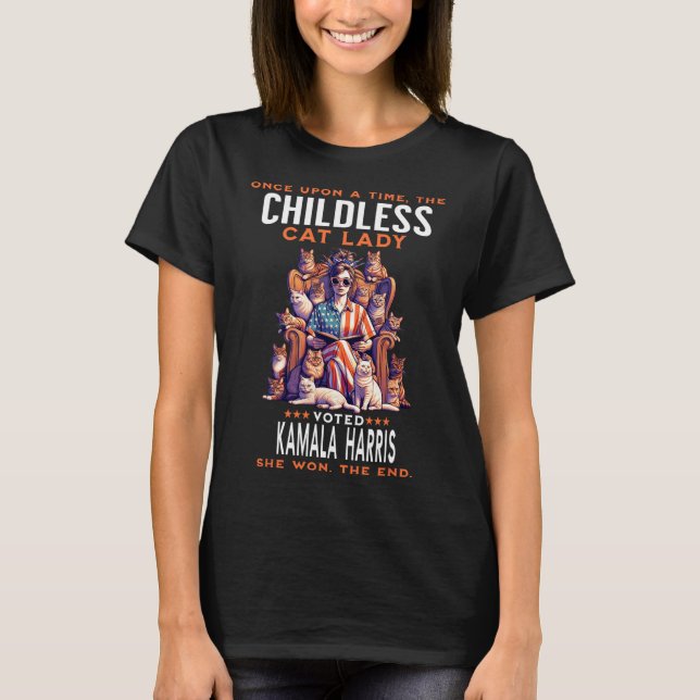 Cat Lady Funny Kamala Harris 2024 Cat Owner  T-Shirt (Front)