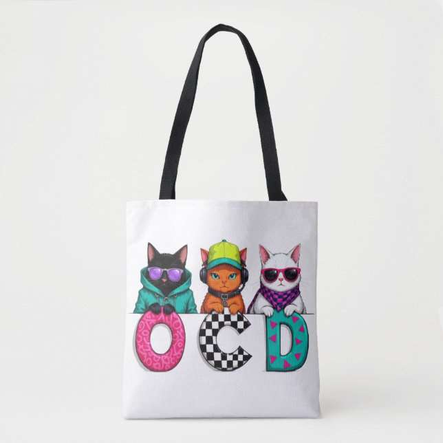 Cat Lady Gift - Obsessive Cat Disorder Tote Bag (Front)