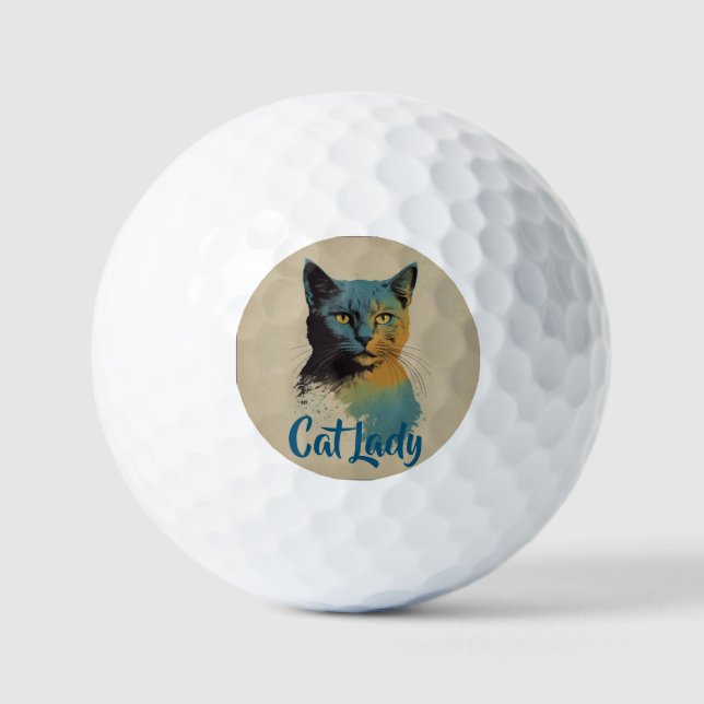 Cat Lady Golf Ball (Front)