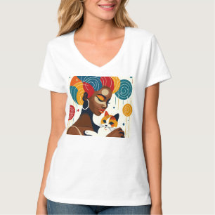 Cat Lady Graphic Illustration T-Shirt