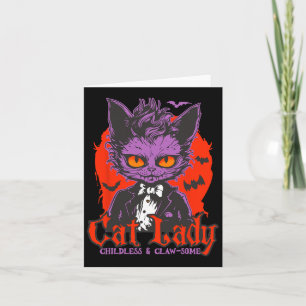 Cat Lady Halloween Feminist Childless Cat Ladies H Card