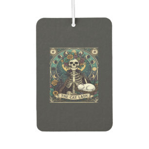 Cat Lady Haloween Skeleton Floral Moon Compass Car Air Freshener