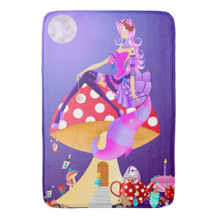 Cat lady in Moonlight Bath Mat