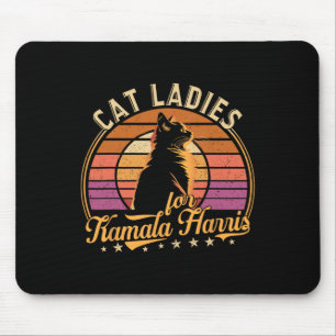 Cat Lady Is Voting Kamala Harris 2024 President Mouse Mat