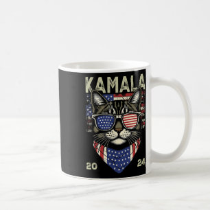 Cat Lady Kamala-harris 2024 American Flag Cute Cat Coffee Mug
