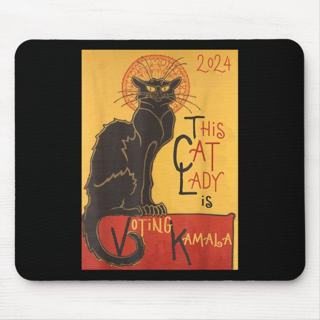 Cat Lady Kamala Le Chat Noir Funny Ballot Mouse Mat (Front)