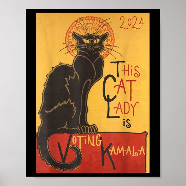 Cat Lady Kamala Le Chat Noir Funny Ballot Poster (Front)