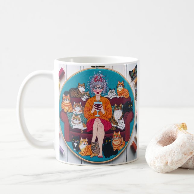 Cat Lady Mug (With Donut)