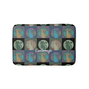 Cat Lady Multi Cats Sitting Thunder_Cove Bath Mat