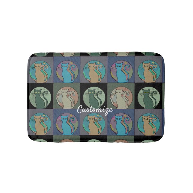 Cat Lady Multi Cats Sitting Thunder_Cove  Bath Mat (Front)