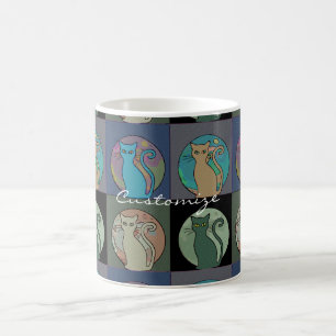 Cat Lady Multi Cats Sitting Thunder_Cove Coffee Mug
