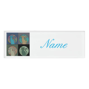 Cat Lady Multi Cats Sitting Thunder_Cove Name Tag