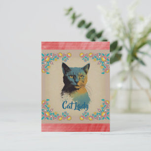 Cat Lady Postcard