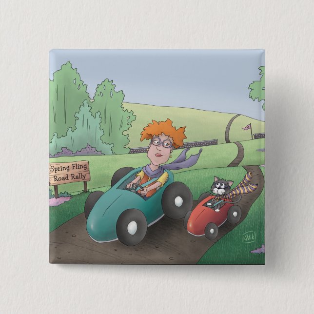 Cat Lady Road Rally Button (Front)